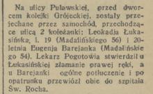 Wypadek przed dworcem, 1934