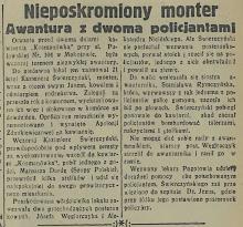 Nieposkromiony monter, 1934