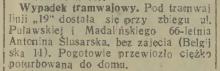 Wypadek tramwajowy, 1934