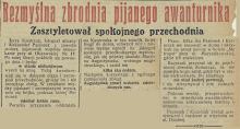 Bezmyślna zbrodnia, 1934