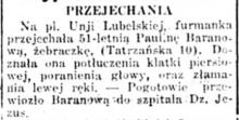 Żebraczka przejechana, 1934