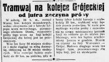 Tramwaj na kolejce, 1934