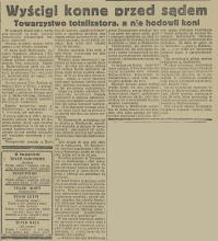 Wyścigi przed sądem, 1934