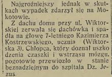 Zerwała się dachówka, 1935