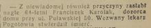 Z niewiadomej przyczyny, 1935