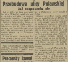Przebudowa Puławskiej, 1935