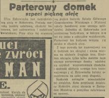 Parterowy domek szpeci, 1935