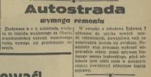 Autostrada do remontu, 1935