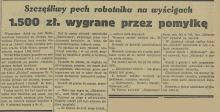 Szczęśliwy pech, 1935