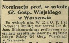 Nominacja profesorska, 1935
