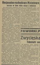 Racjonalna rozbudowa, 1936