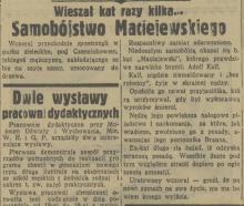 Samobójstwo kata, 1936