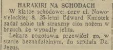 Harakiri na schodach, 1936