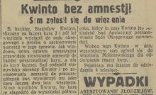 Kwinto bez amnestji, 1936