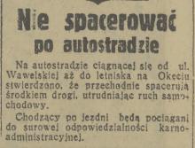 Nie spacerować po autostradzie, 1936