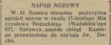Napad nożowy, 1936