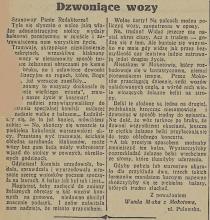 Dzwoniące wozy, 1936