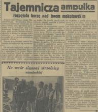 Tajemnicza ampułka, 1936