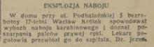 Eksplozja naboju, 1936