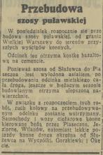 Przebudowa szosy, 1936