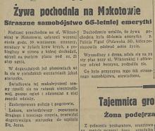 Samobójstwo emerytki, 1936