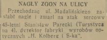 Nagły zgon, 1936