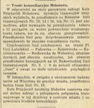 Troski komunikacyjne, 1936