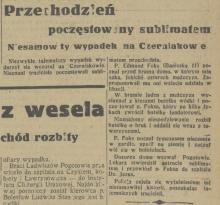 Poczęstowany sublimatem, 1936