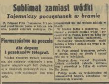 Sublimat zamiast wódki, 1936