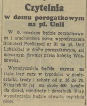 Czytelnia w rogatce, 1936