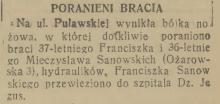 Poranieni hydraulicy, 1936
