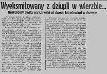 Zameldowany w wierzbie, 1937