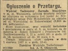 Przetarg na 2-gą jezdnię, 1937