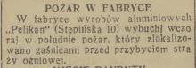 Pożar w Pelikanie, 1937