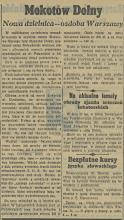 Mokotów Dolny ozdoba Warszawy. Ruch inwestycyjny. 1937.
