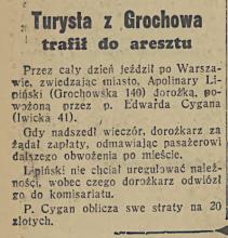 Turysta z Grochowa, 1937