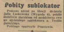 Pobity sublokator, 1937
