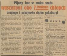 Pijany kot w ataku szału, 1937