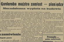 Niecodzienna wypłata, 1938