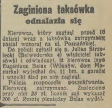 Zaginiona taksówka