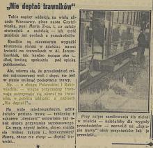 Nie deptać trawników, 1938