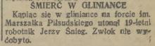 Śmierć w gliniance, 1938