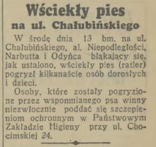 Wściekły pies, 1938