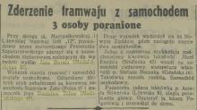 Zderzenie tramwaju, 1938