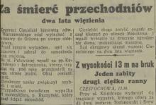 Za śmierć przechodniów, 1938