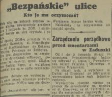 Bezpańskie ulice, 1938
