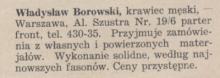Borowski, krawiec, 1938