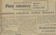 Plany zabudowy, 1939