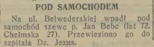 Pod samochodem, 1939
