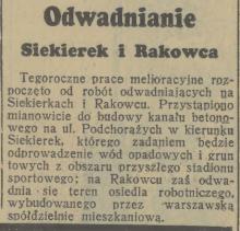 Odwadnianie Siekierek, 1939